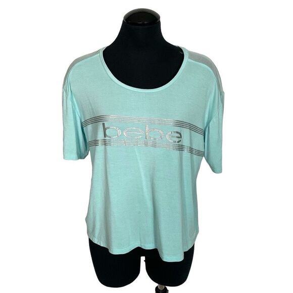 Bebe Logo Cropped T-Shirt - Women’s L - Picture 1 of 7